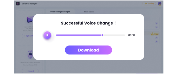 Download and save the changed voice.